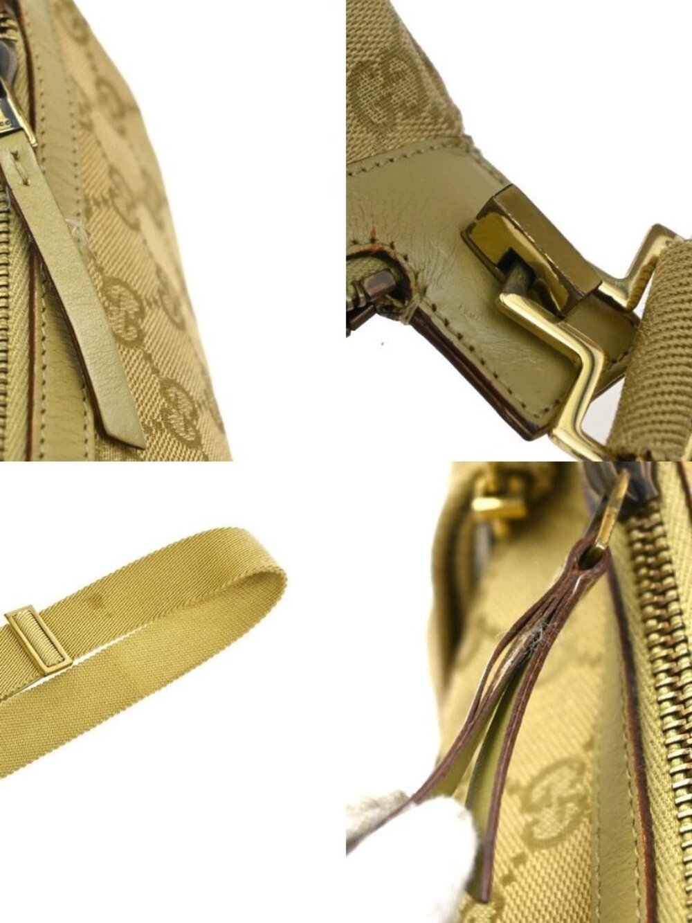 GUCCI Logo GG Pattern Shoulder Bag Canvas Leather Beige GHW Italy 34YJ134 - Picture 10 of 15